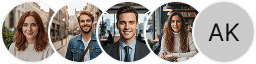Plusieurs avatars de profils d'investisseurs sur le bloc d'examen du trading Songe Placange